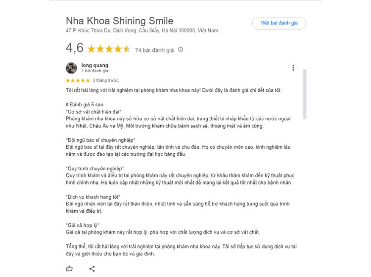 đánh giá của khách hàng