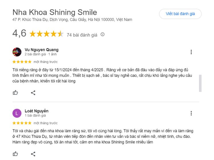 đánh giá của khách hàng