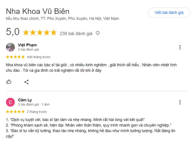 Top 5 nha khoa Phú Xuyên nổi bật về dịch vụ và chất lượng Đánh giá của khách hàng