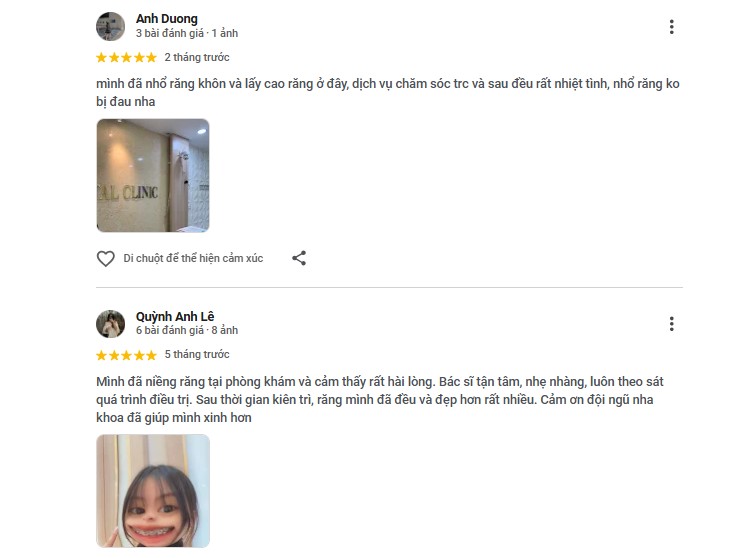 Đánh giá khách hàng về nha khoa