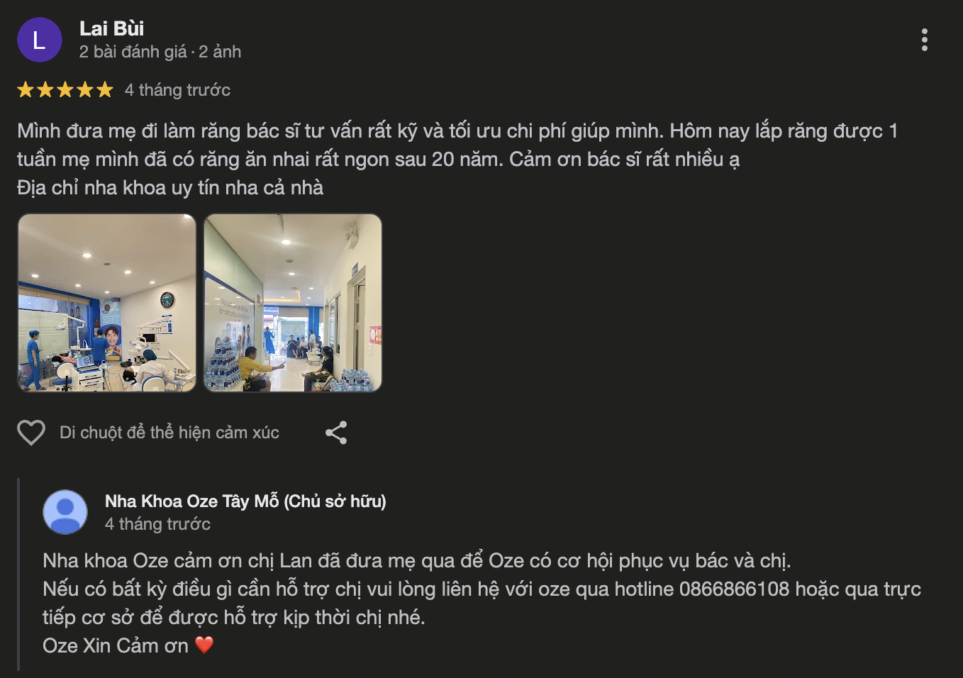 Nha khoa Oze: Địa chỉ chăm sóc răng miệng toàn diện, uy tín đánh giá cao từ khách hàng