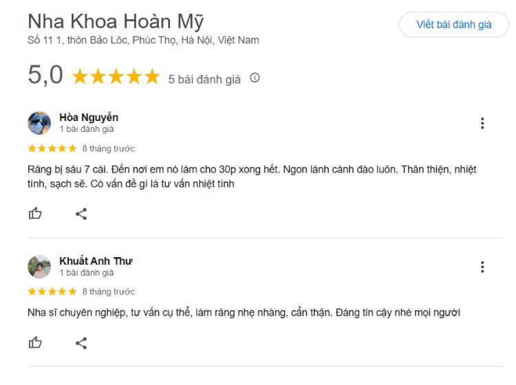 Top 5 nha khoa ở Phúc Thọ có quy trình điều trị chuyên nghiệp Đánh giá về nha khoa
