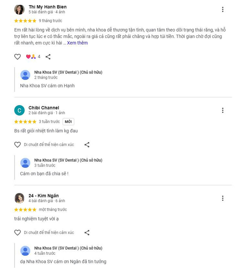 Nha khoa SV Dental - Địa chỉ nha khoa chất lượng tại Quận 3 TPHCM minh chứng cho uy tín và chất lượng dịch vụ của phòng khám