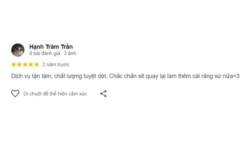 Review nha khoa tại phường Bến Thành uy tín không thể bỏ qua đánh giá của khách hàng