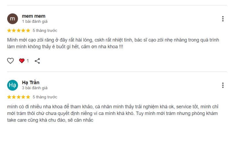 Review nha khoa tại phường Bến Thành uy tín không thể bỏ qua đánh giá của khách hàng