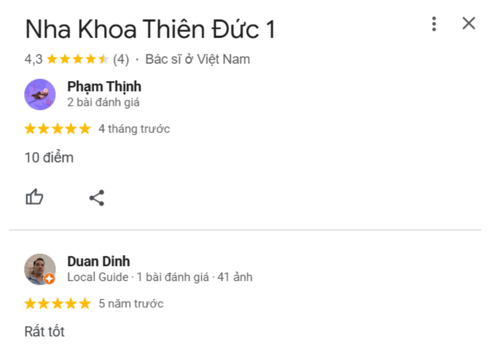 Top 8 phòng khám nha khoa Thanh Oai có chi phí hợp lý đánh giá của khách hàng