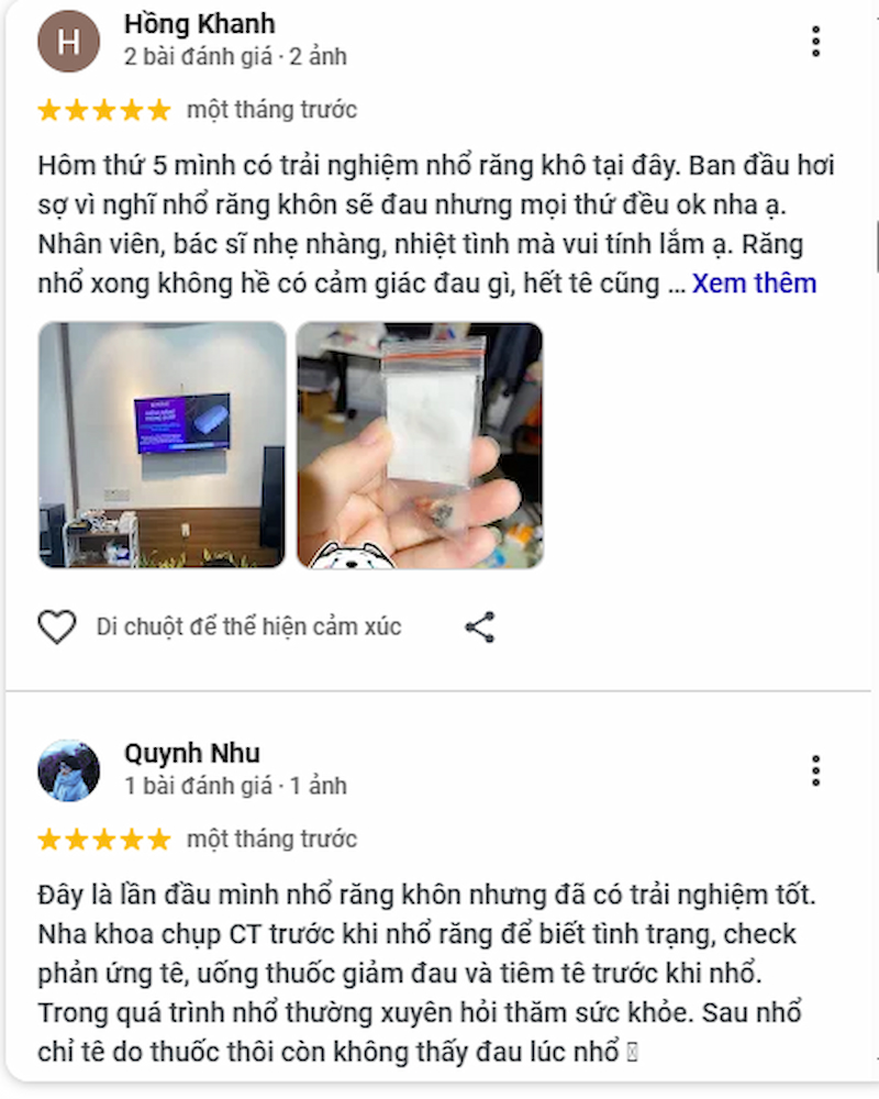 Phản hồi từ người dùng trải nghiệm thực tế dịch vụ tại phòng khám