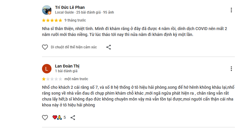 Một số đánh giá sau của người bệnh về đơn vị