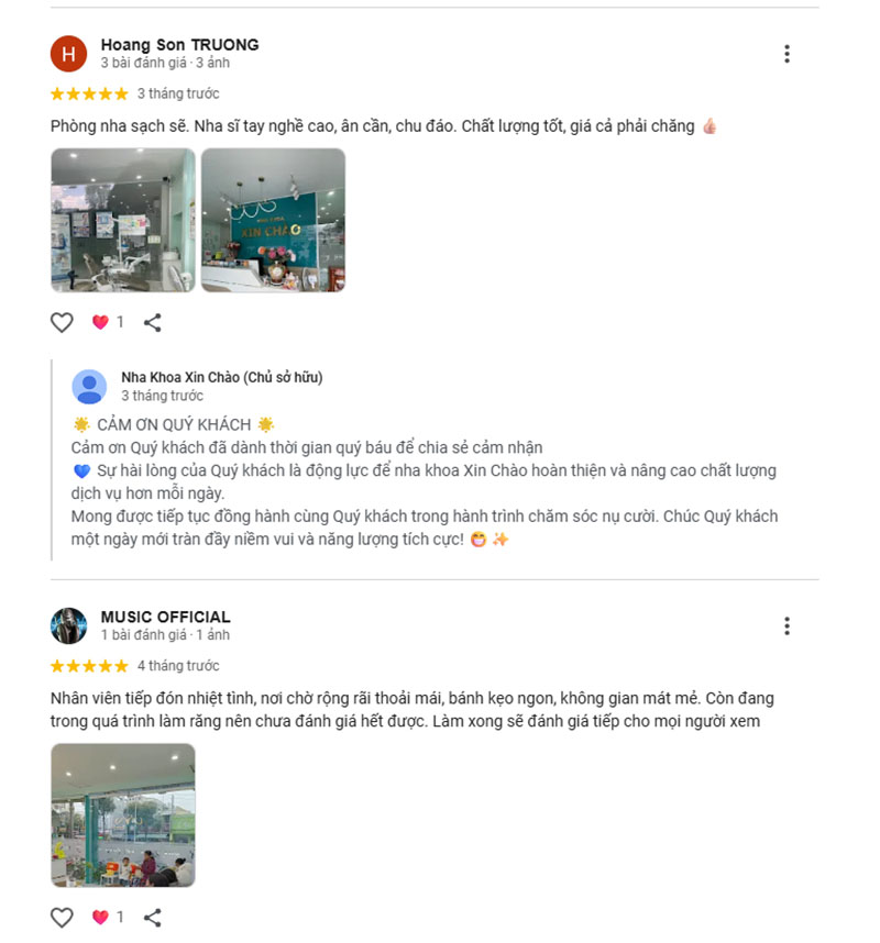 Đánh giá từ khách hàng về nha khoa