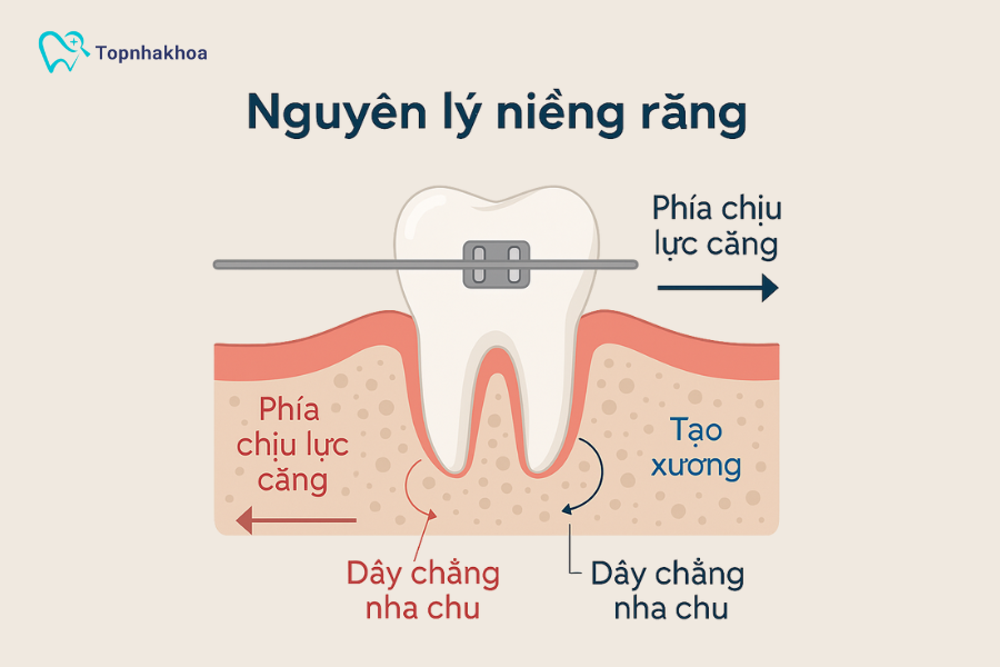 Tóm lại, nguyên lý niềng răng thẩm mỹ là tận dụng khả năng tái tạo tự nhiên của xương khi có lực cơ học tác động, từ đó sắp xếp răng thẳng hàng, khớp cắn chuẩn, cải thiện chức năng ăn nhai và thẩm mỹ. Đây là cơ chế sinh học an toàn nếu được kiểm soát bởi bác sĩ chỉnh nha giàu kinh nghiệm.