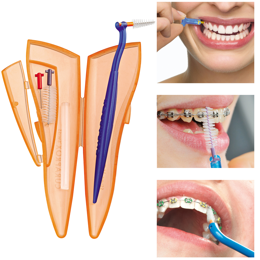 Sử dụng bàn chải chuyên dụng cho người niềng răng, kết hợp đầu chải kẽ làm sạch vùng xung quanh mắc cài, dây cung hoặc các điểm gắn khay niềng