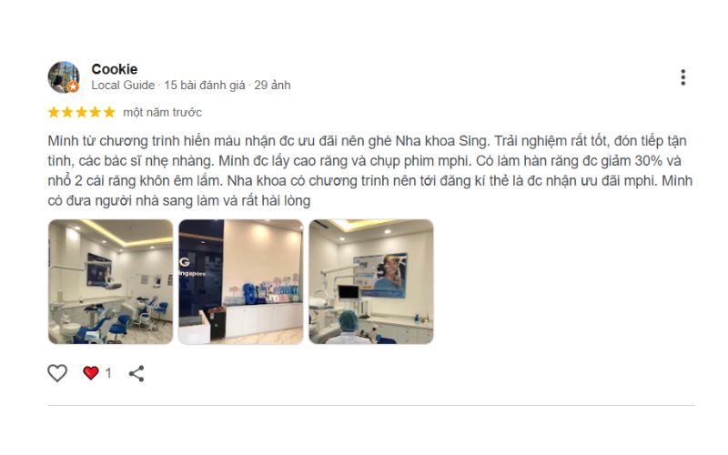 Đánh giá về nha khoa Sing Hải Phòng