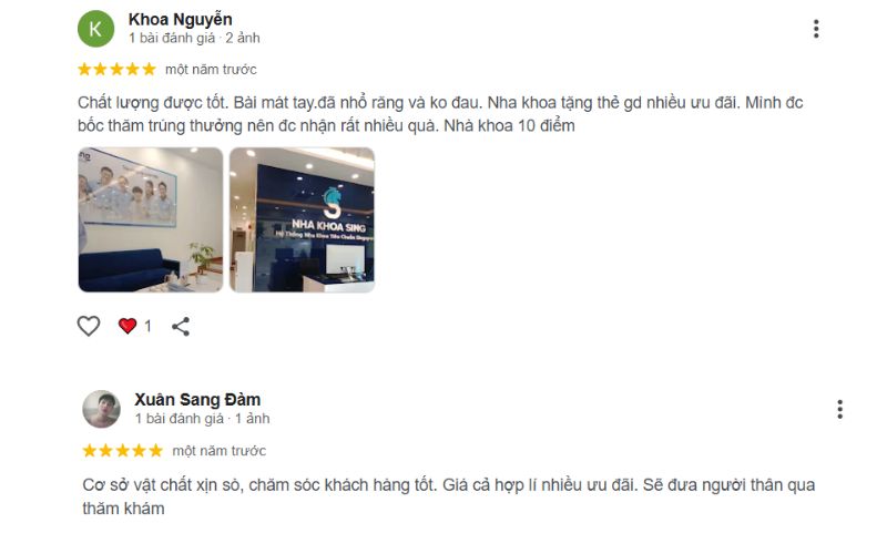 Nhận xét về nha khoa Sing Hải Phòng