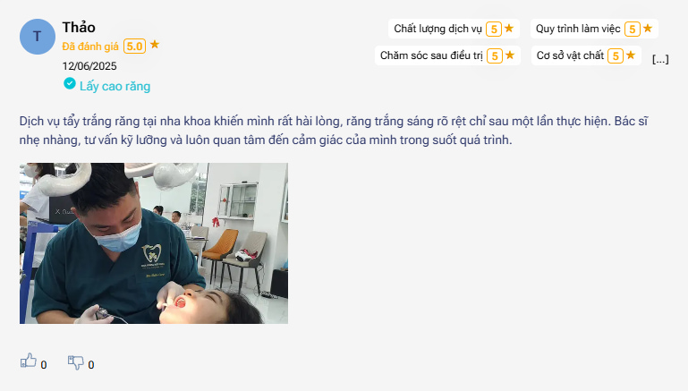 Nha khoa Hiệu Hoa chăm sóc răng miệng uy tín và an toàn Nhận xét về Hồng Đức