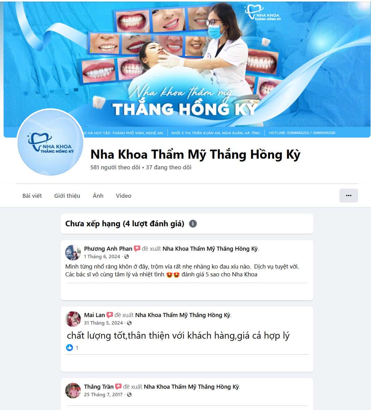 Top 3 Nha khoa đường Hà Huy Tập uy tín nhất tại Vinh Đánh giá về Hồng Kỳ