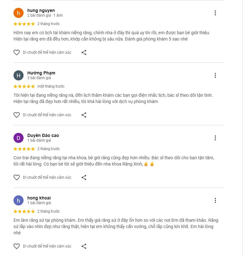 Top 3 Nha khoa đường Hà Huy Tập uy tín nhất tại Vinh Nhận xét về Răng Xinh