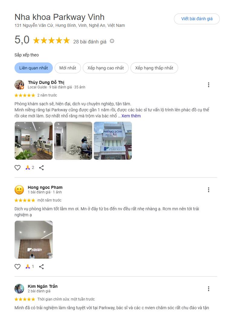 4 Nha khoa ở đường Nguyễn Văn Cừ quận Long Biên được đánh giá cao Đánh giá về Parkview