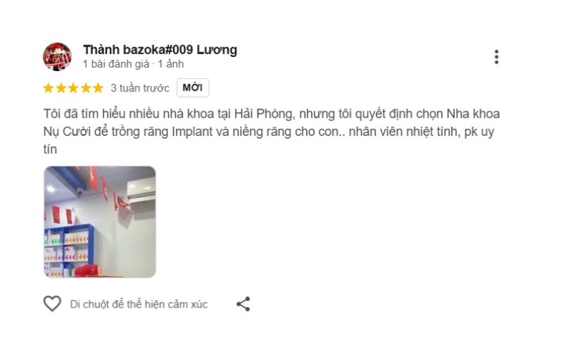 Top 3 nha khoa ở Hải An được khách hàng đánh giá cao Feedback về Nụ Cười