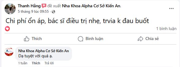 Top 3 nha khoa ở Kiến An uy tín, chất lượng hiện nay Nhận xét về Alpha Hải Phòng