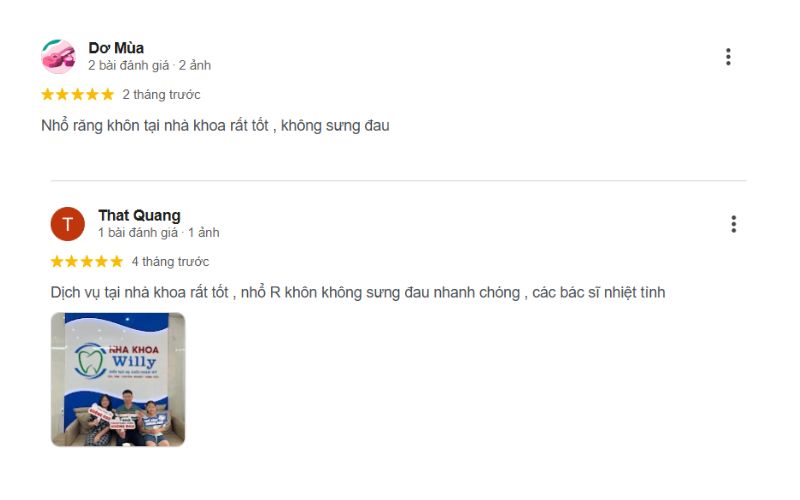 Điểm danh nha khoa ở Lê Chân dịch vụ tốt và bác sĩ tay nghề cao Nhận xét về Willy