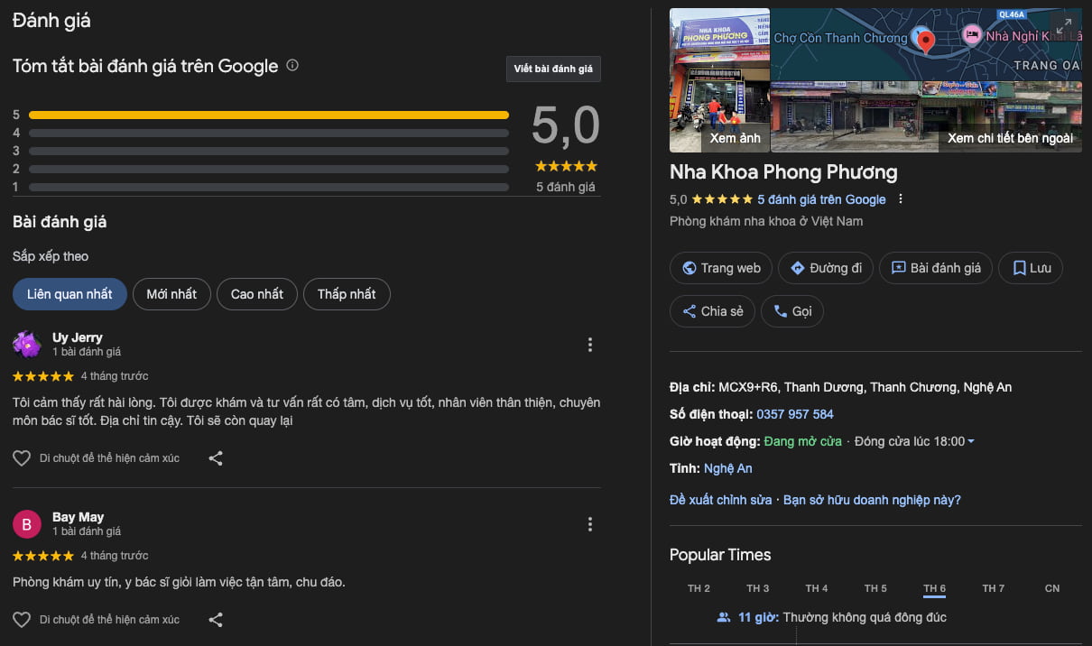 Gợi ý các nha khoa ở Thanh Chương có chi phí dịch vụ minh bạch Đánh giá về Phong Phương