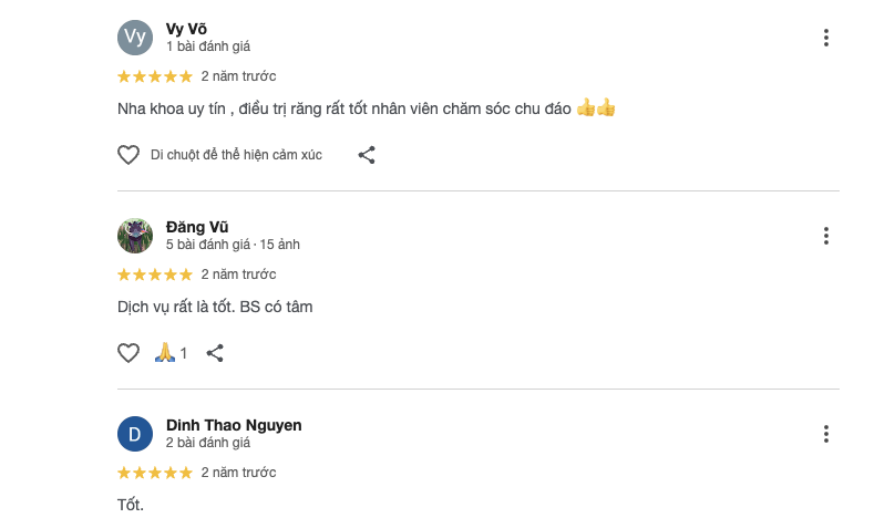 Nhận xét về nha khoa SAM