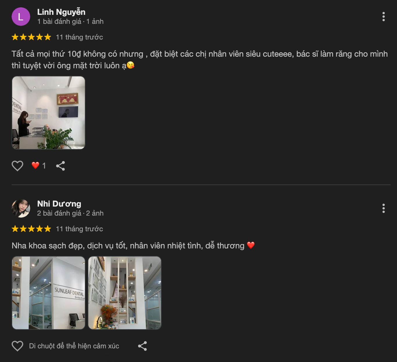 Nha khoa Sunleaf: Đồng hành cùng hành trình tỏa sáng nụ cười xinh Nhận xét về nha khoa Sunleaf