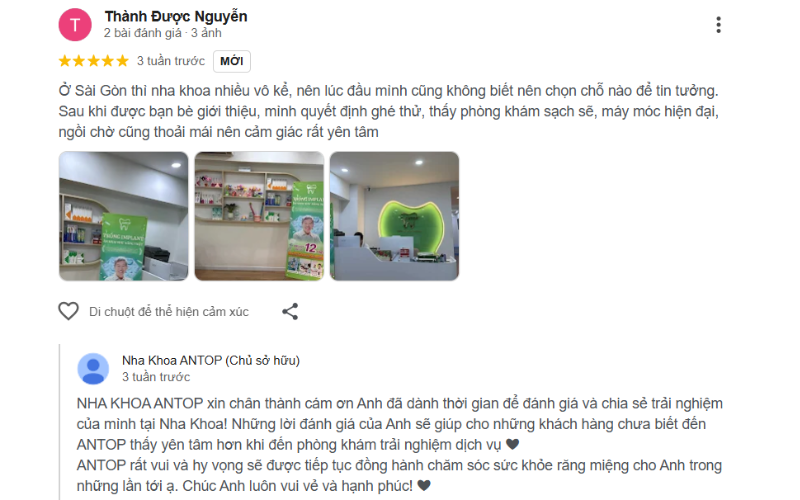 Điểm danh nha khoa ở phường Cầu Kiệu uy tín được khách hàng tin tưởng ANTOP luôn chú trọng đầu tư cơ sở vật chất hiện đại, ứng dụng công nghệ tiên tiến và duy trì quy trình vô trùng tuyệt đối