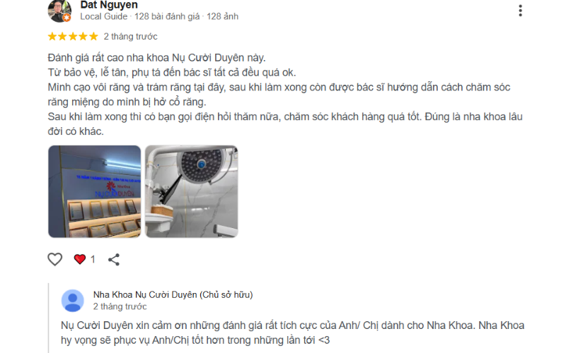 Điểm danh nha khoa ở phường Cầu Kiệu uy tín được khách hàng tin tưởng Khách hàng được sử dụng công nghệ cao trong điều trị tại nha khoa Nụ Cười Duyên