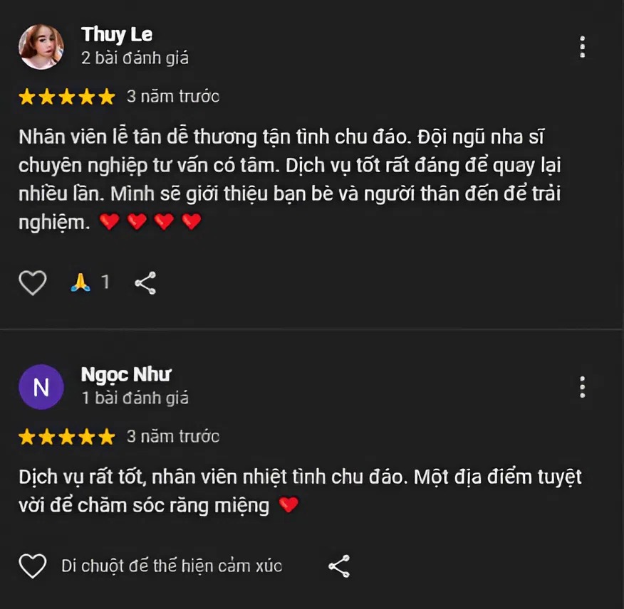 Nha khoa Bến Thành là địa chỉ chăm sóc răng miệng được nhiều khách hàng tin tưởng lựa chọn