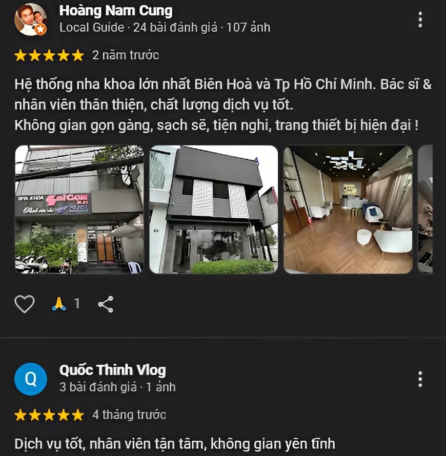 Nha khoa Sài Gòn B.H được đông đảo khách hàng tin tưởng lựa chọn nhờ chất lượng dịch vụ vượt trội và cam kết chăm sóc tận tâm