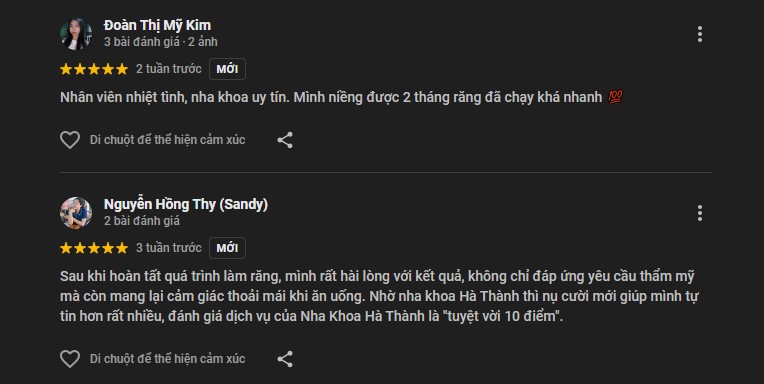 Review chi tiết 5 nha khoa ở Ninh Kiều có lượt đánh giá cao Đánh giá về Hà Thành