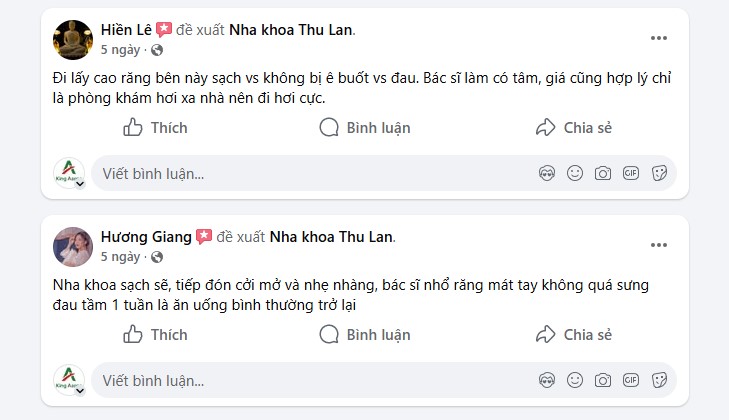 Người dùng phản hồi tích cực về phòng khám