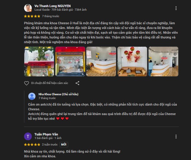TOP 5 nha khoa có dịch vụ bọc răng sứ ở Huế chất lượng Đánh giá của khách hàng