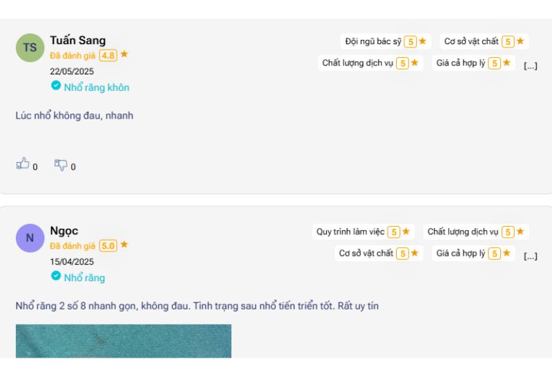 Review TOP nha khoa ở Hoàng Quốc Việt người dân tin chọn Đánh giá của khách hàng