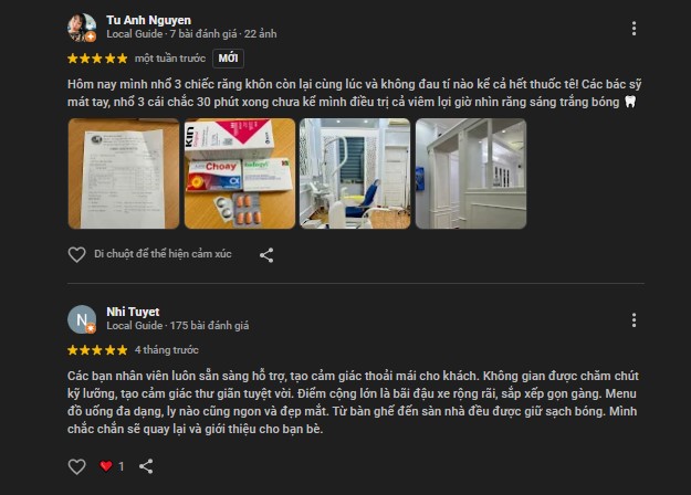 Review TOP nha khoa ở Hoàng Quốc Việt người dân tin chọn Đánh giá của khách hàng