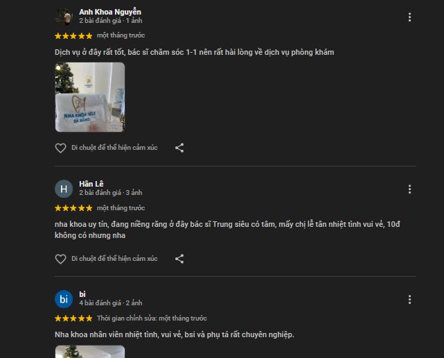 Review chi tiết 5 địa chỉ trồng răng sứ tại Đà Nẵng uy tín Đánh giá của khách hàng