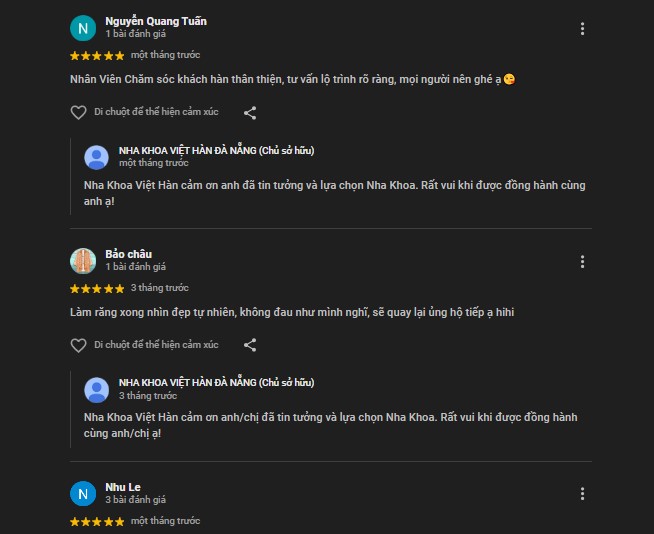 Review chi tiết 5 địa chỉ trồng răng sứ tại Đà Nẵng uy tín Đánh giá của khách hàng