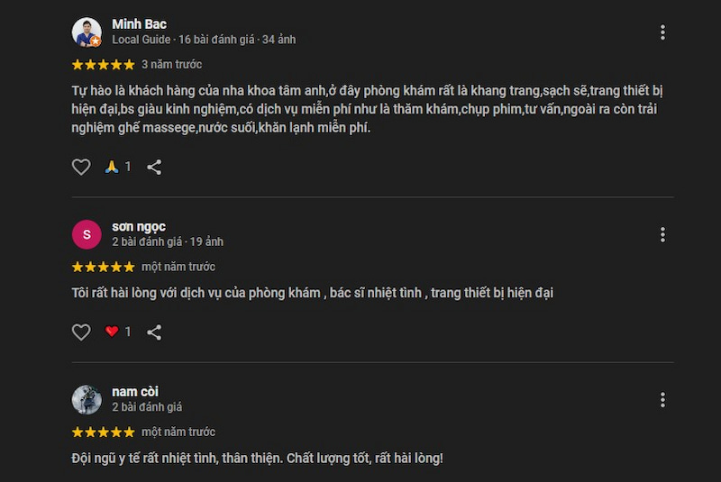 Review các nha khoa ở Bình Chánh được đánh giá tốt hiện nay Đánh giá của khách hàng