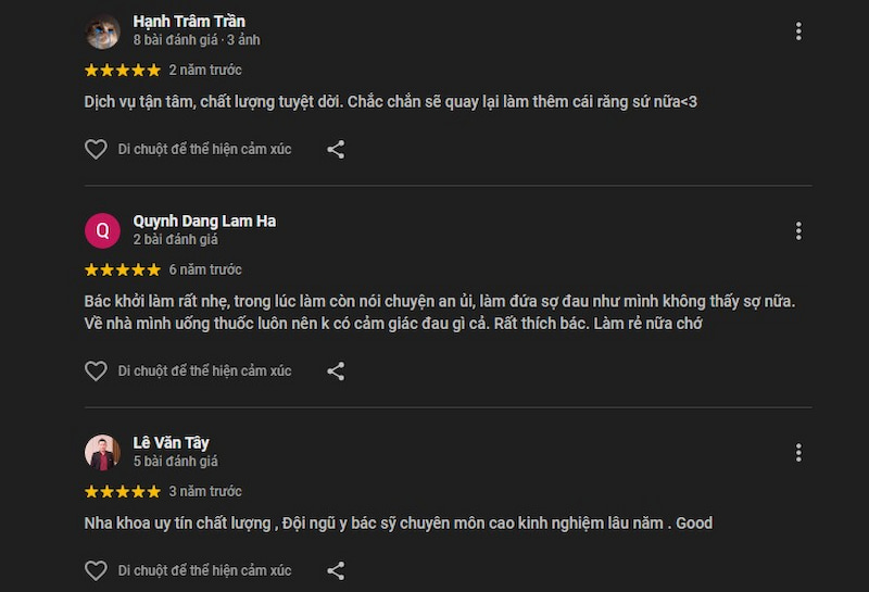 Review top 5 nha khoa ở quận 4 TP.HCM dịch vụ uy tín hiện nay Đánh giá của khách hàng