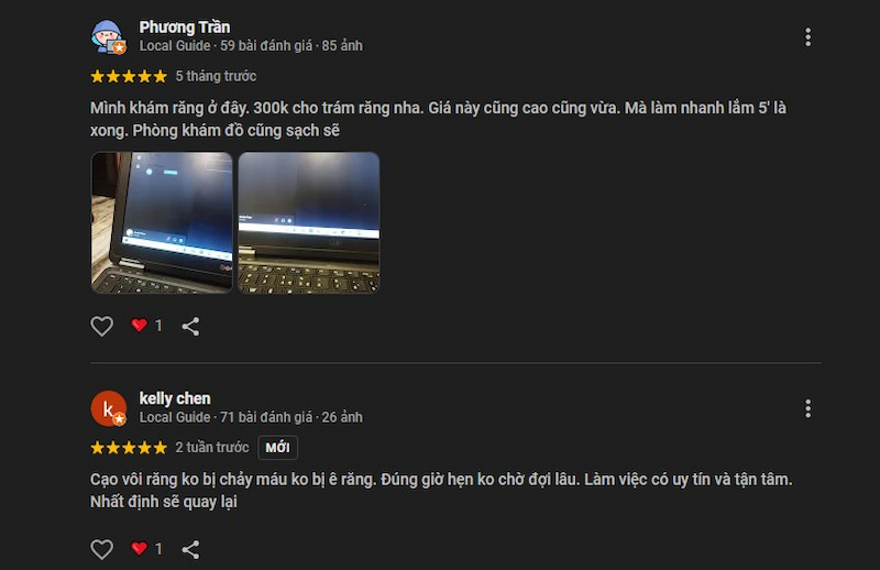 Gợi ý nha khoa ở quận 8 có dịch vụ tốt theo đánh giá thực tế Đánh giá của khách hàng