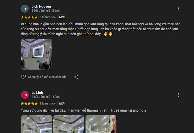 Gợi ý nha khoa ở quận Bình Tân uy tín có lượt đánh giá cao Đánh giá của khách hàng