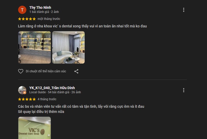 Review nha khoa ở quận Tân Bình được khách hàng tin chọn Đánh giá của khách hàng