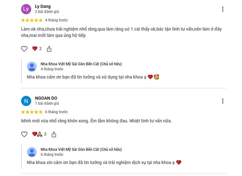 Review nha khoa Thành phố Bến Cát nhiều người dân tin tưởng Đánh giá của khách hàng