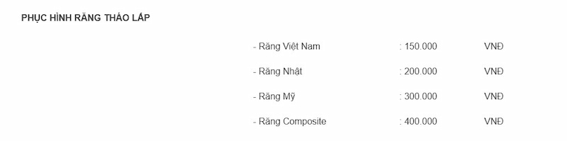 Top 4 nha khoa ở Ô Môn chất lượng, được nhiều người lựa chọn Bảng giá dịch vụ