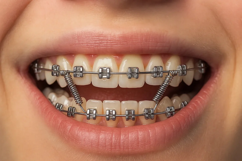 Gắn lò xo khi niềng răng khi nào? Tác dụng và lưu ý Gắn lò xo trong niềng răng được dùng để tinh chỉnh khớp cắn·